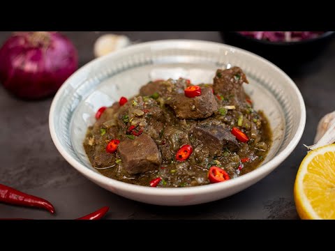 Каурма (ყაურმა) - вкусное деревенское блюдо. Говяжья печень и сердце по-грузински.